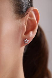 Heliophilia Silver Pendientes de Plata de Ley 925 con Circón